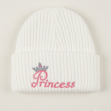 KW120: Baby Embroidered Princess Knitted Hat (Newborn -3 Months)